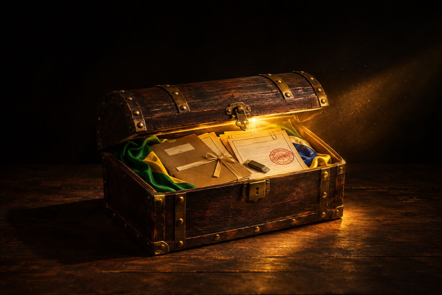 Baú Dourado com Dossiê Secreto